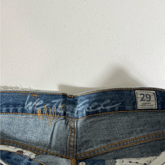 NWOT We The Free People Patchwork Distressed Button Fly Boho ankle jeans 29 - Picture 4 of 8